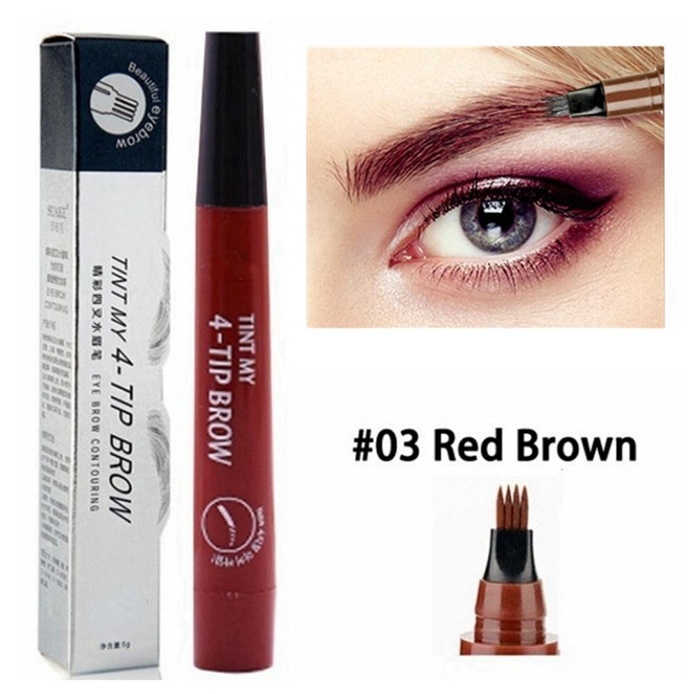 Tattoo Eyebrow 3D Liquid Ink Pen Waterproof 4 Fork Pencil Brow Eyes Makeup Female Cosmetics