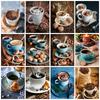 Diy Diamond Painting Coffee Cup Embroidery Mosaic Food Cookie Full Square Round Home Decor