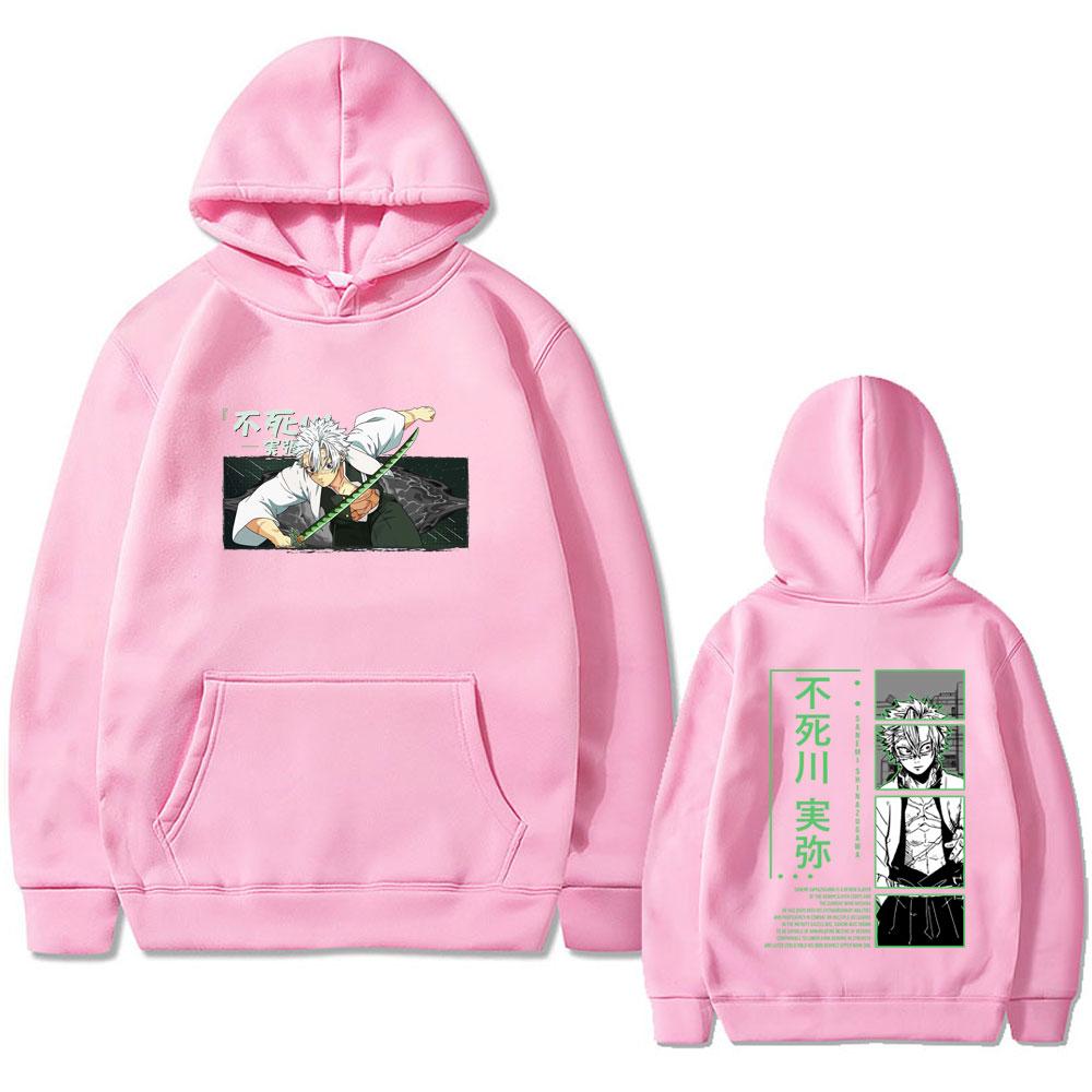 Аниме Demon Slayer Шинадзугава Санеми Графическое Худи Kimetsu No Yaiba Принт Толстовка Мужская Мода Оверсайз Уличная Одежда
