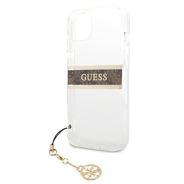 Guess Guhcp13Skb4Gbr Iphone 13 Mini 5,4 Transparent Hardcase 4G Brown Strap Charm