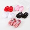 Baby Girl Shoes Flower Decorated Princess Shoes Solid Color Kids Shoes