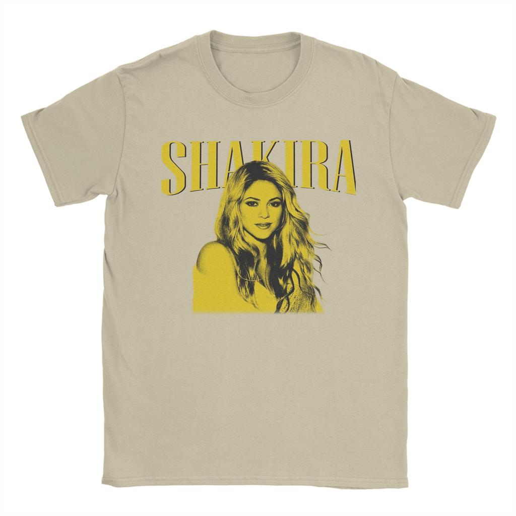 Vintage Pop Singer Shakira TShirts for Unisex Round Neck Pure Cotton T Shirt Short Sleeve Tee Shirt Plus Size Tops