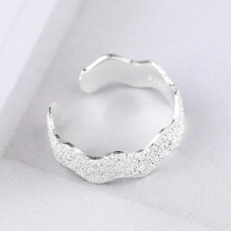 925 Sterling Silver Toe Rings for Women Simple Wave Design Party Opening Adjustable Tail Knuckle Ring Jewelry