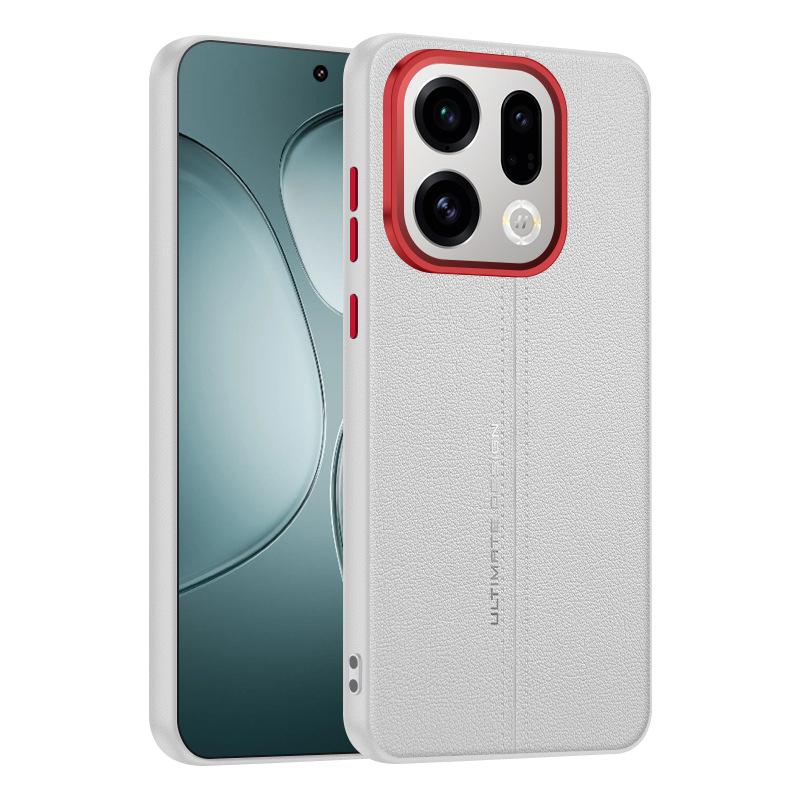 Чехол для Oppo Find X9 и Find X9 Pro из ПУ кожи, приятный для кожи, контрастные цвета клавиш, рамка для камеры, защита от отпечатков пальцев, мягкая крышка