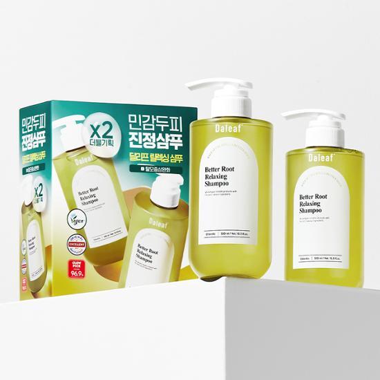 Daleaf Расслабляющий шампунь Double Plan (500мл+500мл) (Облегчает симптомы выпадения волос)