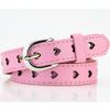 Women Girls Heart Hollow Belt Faux Leather Metal Buckle Straps Waistband