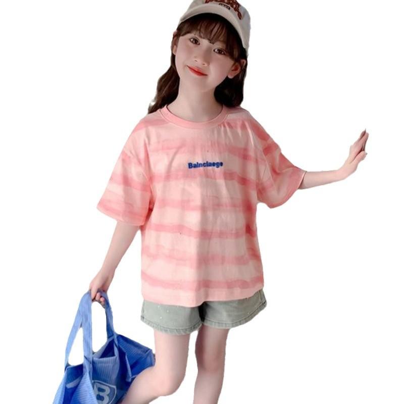 Girls Summer Short Sleeve Cotton T Shirt Stylish and Versatile Top