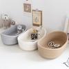 3PCS Cotton Rope Storage Basket Woven Nordic Oval Organizer Container Bins Decorative Desktop Storage Boxs for Clothes Books Towels Cosmetics