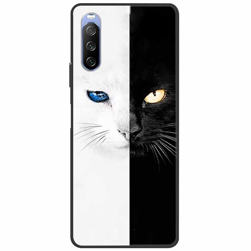 Мягкий чехол для Sony Xperia 10 III / 5 III / 1 III, силиконовый, с рисунком мраморного кота, чехол-фунда для Sony Xperia 1 II / 10 II / 5, чехол-коке