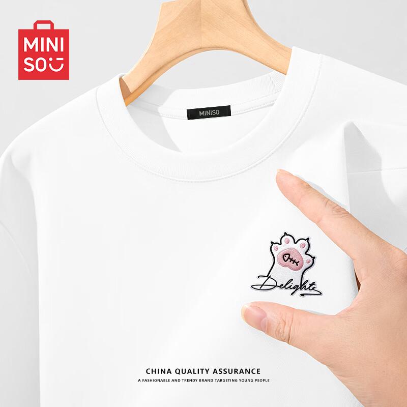 MINISO Мужская повседневная хлопковая футболка свободного кроя с длинным рукавом