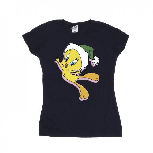 Looney Tunes Womens/Ladies Tweety Christmas Hat Cotton T-Shirt