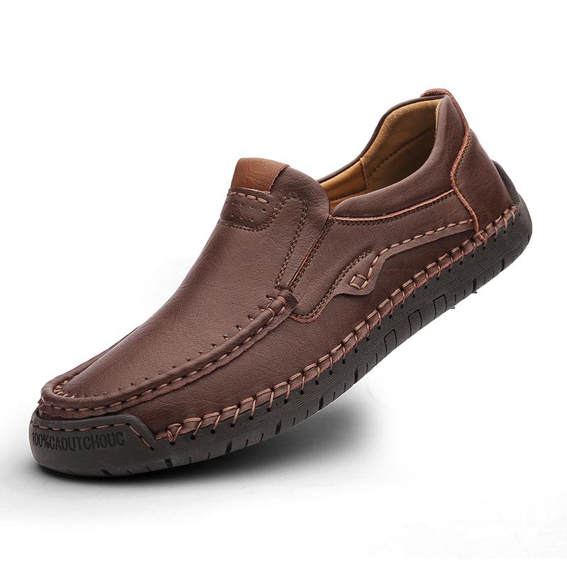 Handmade Genuine Leather Men's Casual Shoes Comfortable And Breathable Moccasins Men Business Flats Shoes