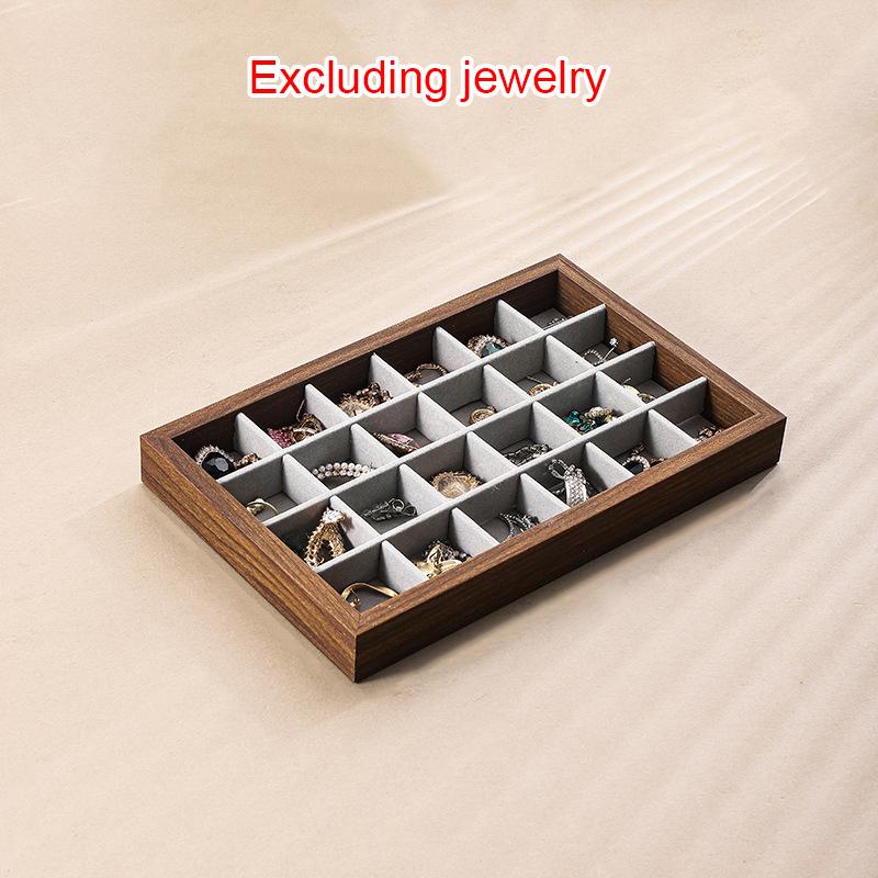 1шт лоток для ювелирных изделий большой емкости ореховая коробка дисплей кольца и ожерелья дисплей лоток торговый прилавок много стилей