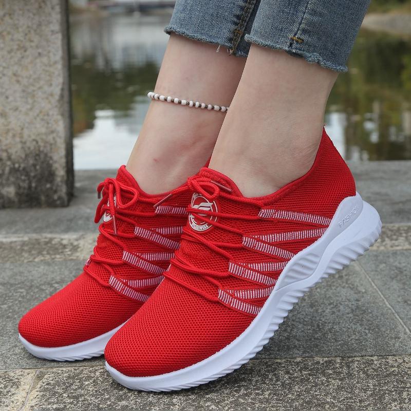 Женские дышащие слипоны на плоской подошве с мягкой подошвой - Легкие кроссовки для любого сезона, подходящие для ходьбы, ежедневной поездки на работу, удобная повседневная обувь