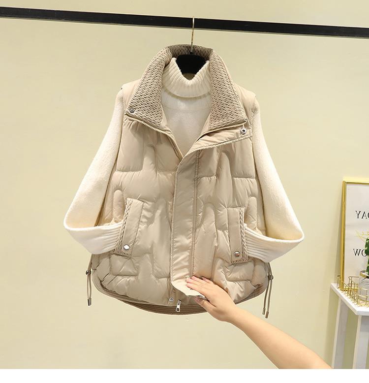 2024 новый пуховый жилет короткий белый утиный пуховик с воротником-стойкой маленький жилет модный жилет трендовый