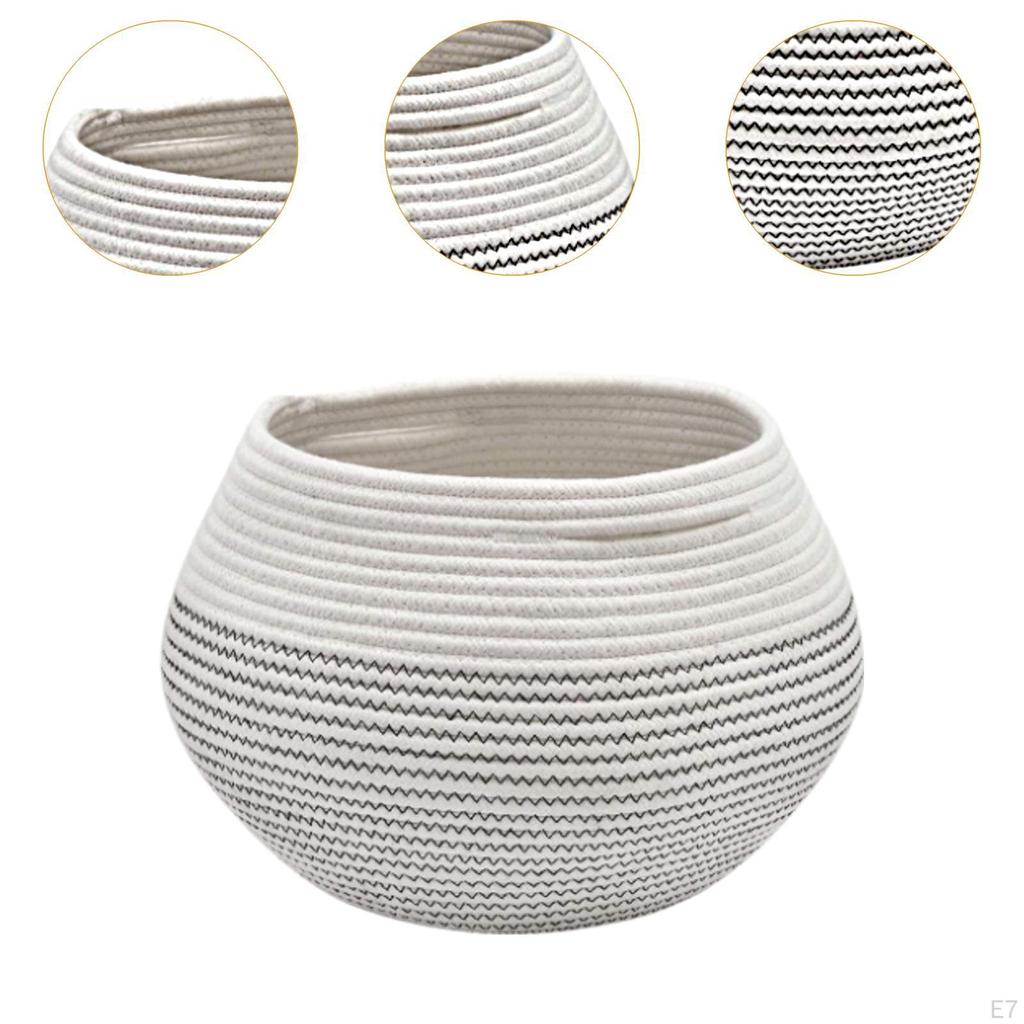 Плетеная корзина для хранения, декоративный контейнер, ящик для дома с ручкой, небольшой круглый завод для