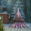 317LEDs Водопадные огни 8 режимов Елочный свет Пентаграмма Рождественская елка Декоративные водопадные огни