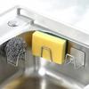 Настенная полка из нержавеющей стали для губки и крышек от кастрюль, не требующая сверления