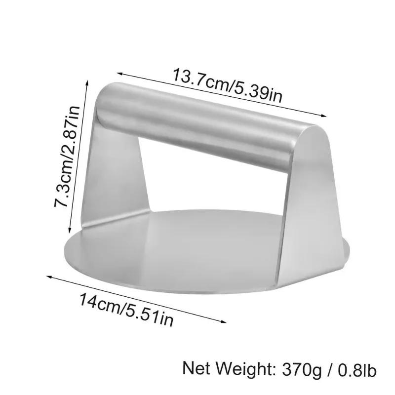 Пресс для смэш-бургеров из нержавеющей стали, аксессуары для гриля с плоской поверхностью, пресс для гамбургеров и выжимания жира, инструменты для мясного рулета и стейка