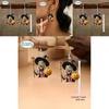 Halloween Theme Witch Broom And Pumpkin Pattern Women Earrings For Women Costume Accessory Gift