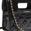 Chanel 23s Ромбовидный узор Цепочка Кожаная цепочка Лакированная кожа Материал Золотая фурнитура Ручная сумка-мессенджер Мини Женская Черный