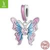 Подвеска из стерлингового серебра 925 пробы серии «Бабочка», ювелирные аксессуары, бусина-разделитель «Сердце девушки Мори» для DIY