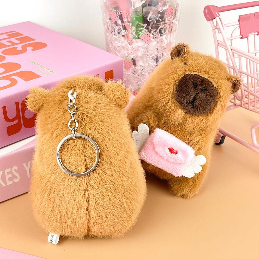 Capybara Cupid Plush Stuffed Toy Animal Doll Couple Keychain Gifts Birthday