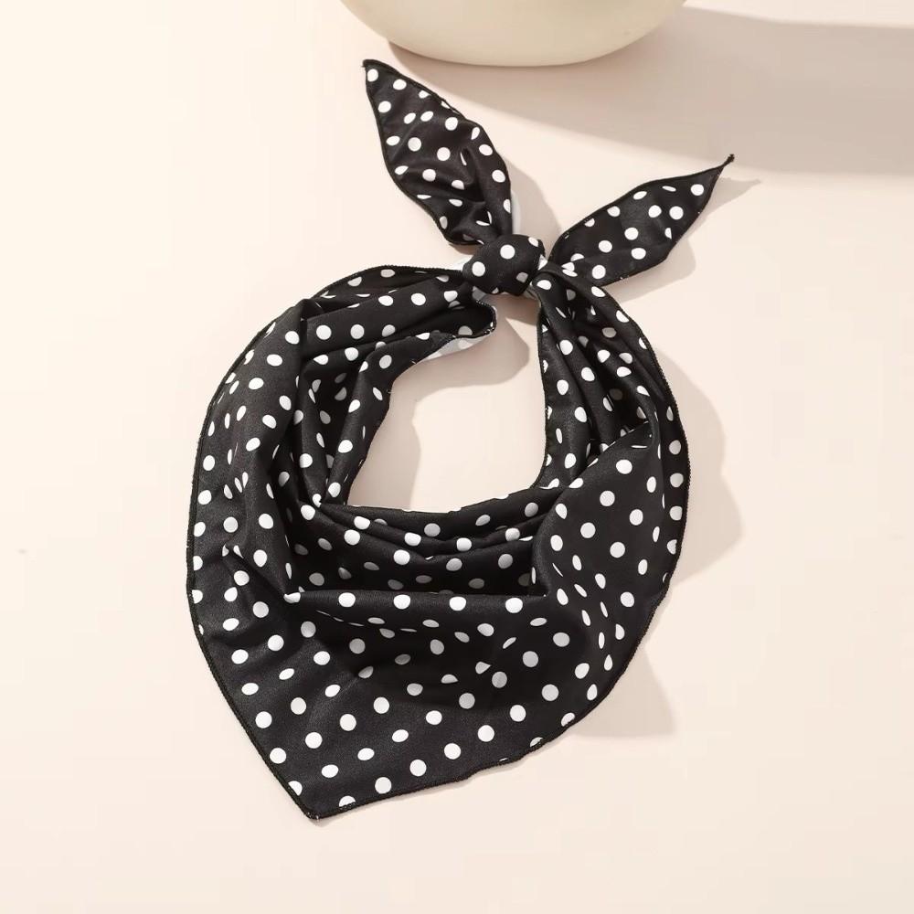 Polyester Polka Dots Triangle Scarf Thin Head Wraps Stacked Wear Foulard Hair Band Travel Matching