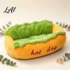 Removable Cover Pet Bed Hot Dog Bed Soft Cozy Plush Washable Mat Gift for Lovers Cute Bun Cats Dogs Novelty Sofa Decorative