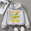 Garfield cartoon print children's hooded sweatshirt for boys, girls, casual top for women, long-sleeved for autumn and winter