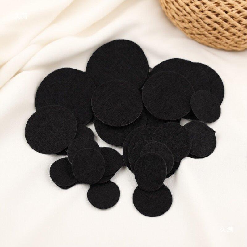 1mm Thick Black & White Non-Woven Round Gaskets for DIY Jewelry & Hair Accessories, 1.0-10cm