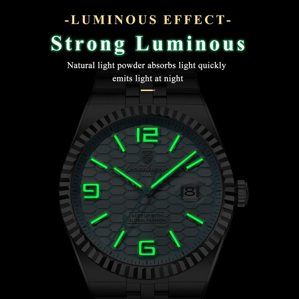 Роскошные мужские кварцевые часы делового стиля, водонепроницаемые, с люминесцентной подсветкой, с датой, из нержавеющей стали, наручные часы, мужские, Relogio Masculino