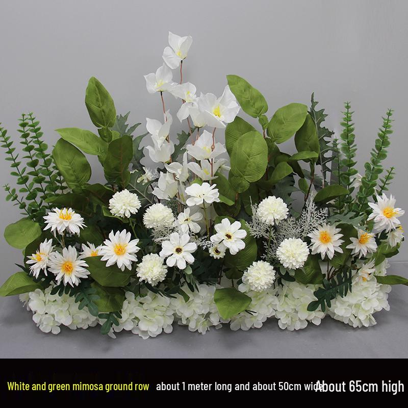 Wedding Aisle Floral Arrangement: Artificial Flower Basket & Row Decoration