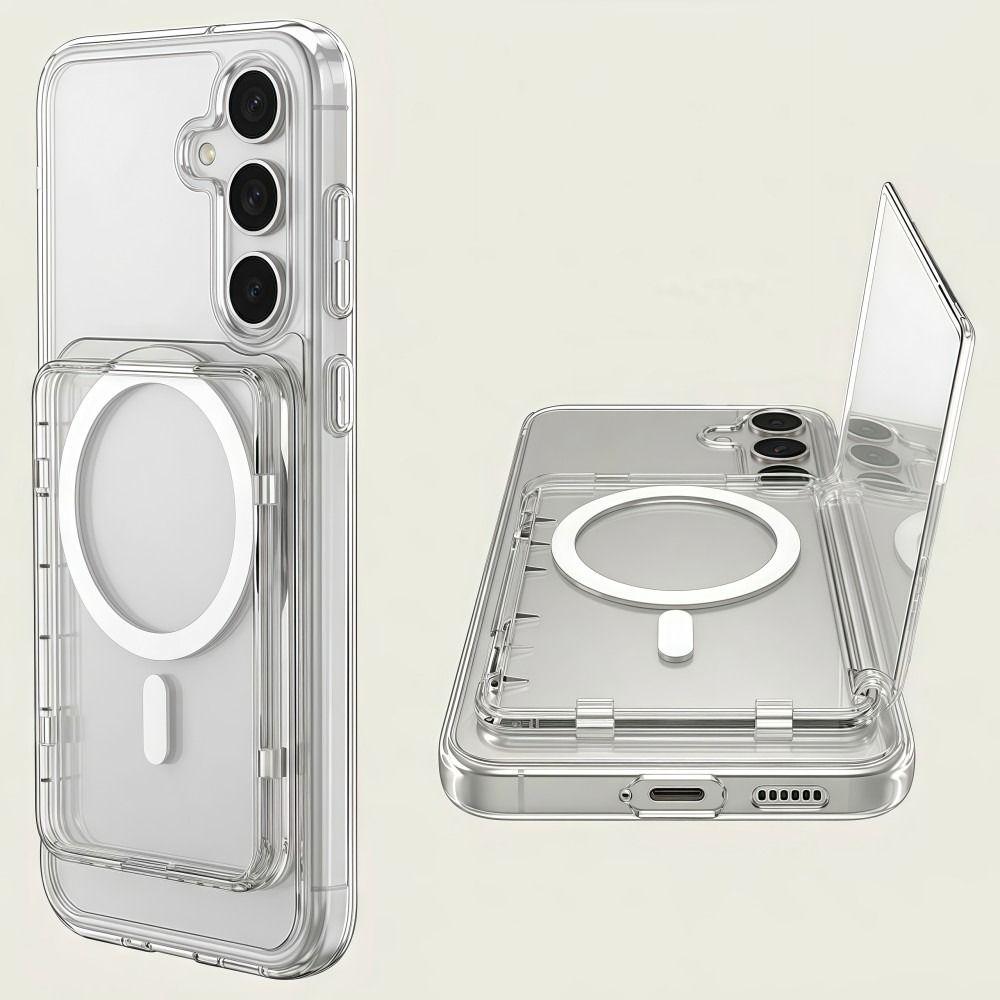 2 Card Slots Magnetic Stand Card Holder Transparent Wallet Phone Case For Magnetic Phone
