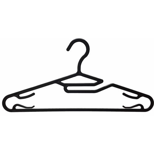 Shinko Hanger (Shinkohanger) Ultra Slim Reverse Shirt Hangers, Set of 10, Black, Anti-Slip, Non-Marking, Simple, Space-Saving, Slim, Clothes Drying, L