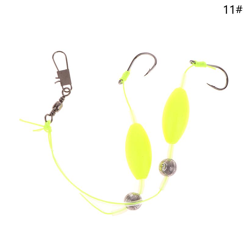 1Pc 2 Hooks Reverse Bottom Rig Flip The Fishing Hair Rigs Hook Iseni Fishing Hook Ready-To-Use Size3#-11# Carp Rigs Fishing Lure