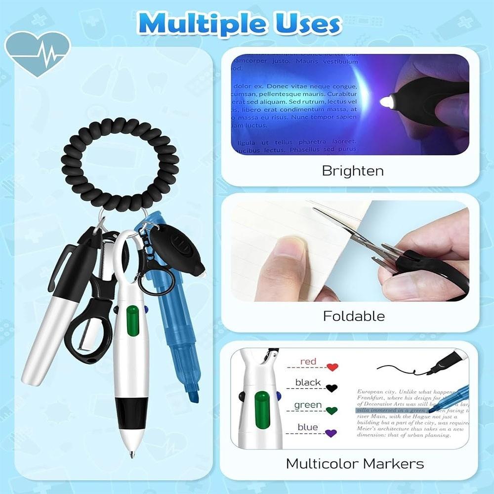 Portable Nurse Badge Set Lanyard Keychain Nurse Badge Clip Accessory New Nurse Pen Pack Gift