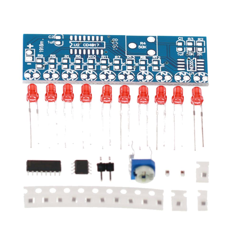 5-1 шт. DIY светодиодный мигающий световой комплект NE555 CD4017 2,5-14,5 В SMD набор для практики пайки светодиодный мигающий световой комплект DIY