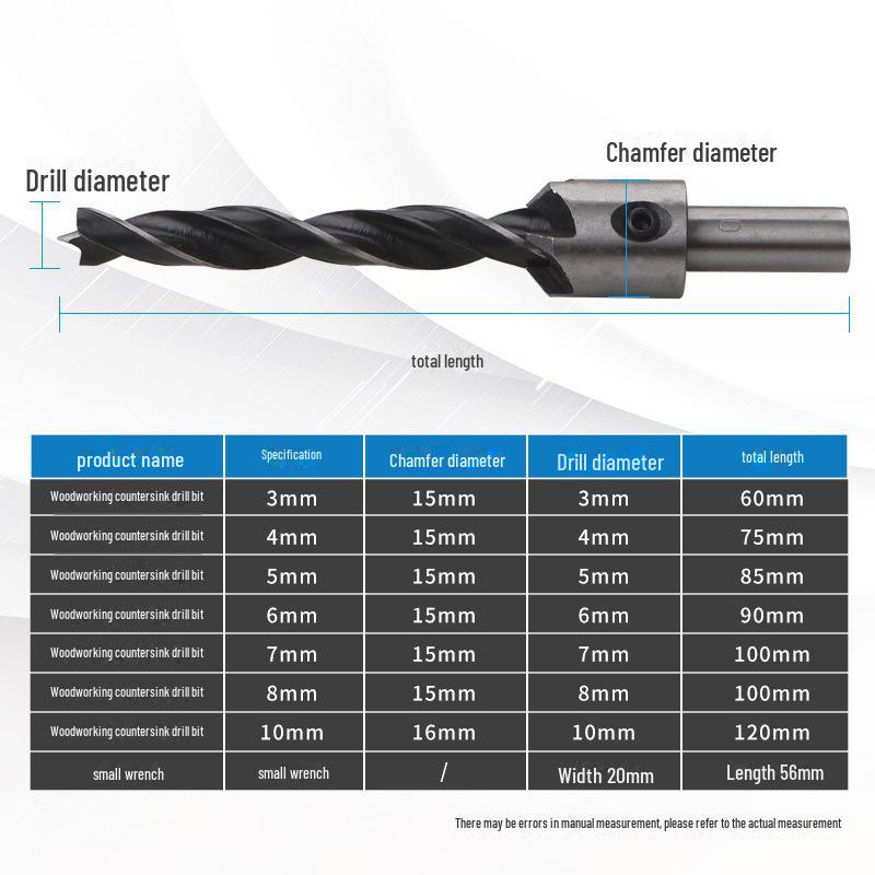 Набор трехточечных зенковок и сверл для снятия фаски (3-10mm)