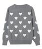 Women's Heart Shape Jacquard Knit Sweater - European & Korean Style, Loose Fit for Autumn/Winter