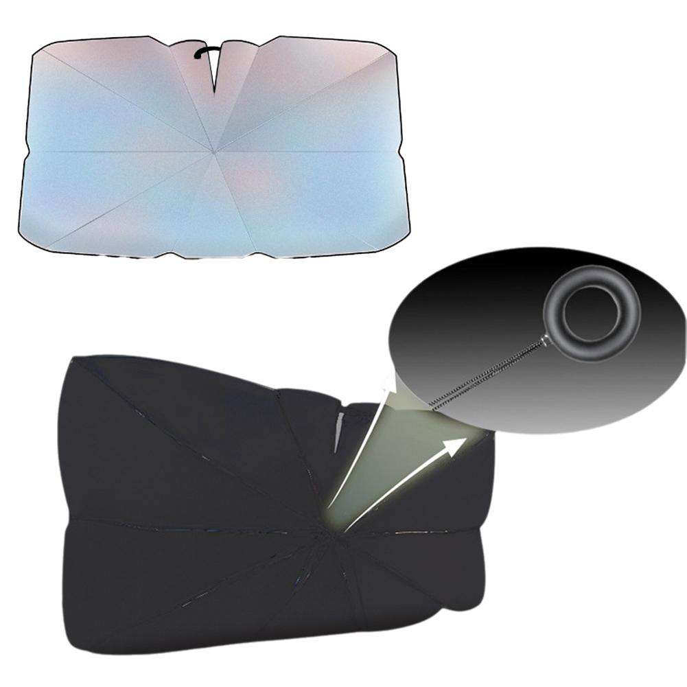 Car Sunshade, Car Windshield Sunshade Titanium Silver Retractable Thermal Insulation Sunshade