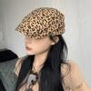 Леопардовый принт шляпа вперед женская 2024 новые модели весна и осень кепка ретро берет иностранный стиль красивая шляпа
