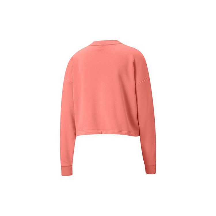 Puma Evide Logo Crop Sweatshirt Women Tops Salmon 599174-27