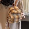 Милый мультяшный рюкзак для женщин в осеннем новом стиле в студенческом стиле, повседневная универсальная клетчатая сумка, мини-рюкзак