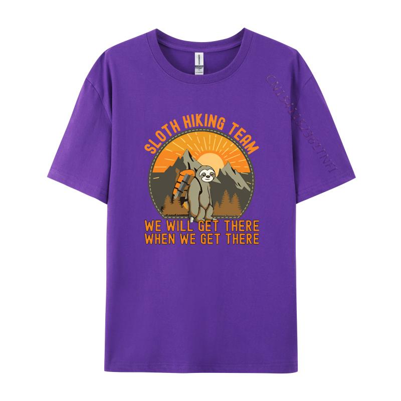 Retro Sloth Hiking Team We Will Get There Tshirt Graphic TShirt Normal High Quality Men Tops Tees Normal Cotton