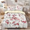 3 предмета Рождественский мультяшный котенок с принтом бесчиповый постельный комплект, мягкий, для спальни в общежитии, несколько размеров, машинная стирка