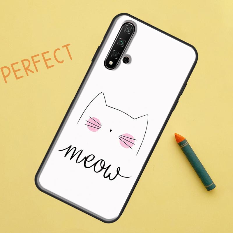 Черный Кот Лицо Котёнок Для Huawei Nova 12s 11i 7i 8i 12i Y73 Y70 Y90 Y60 Y72 Y61 Y91 9 10 SE P40 Lite P30 Pro Чехол