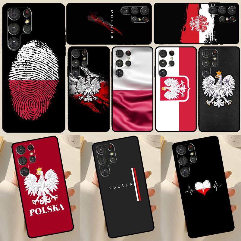 Poland Flag Case For Samsung Galaxy S23 S21 S22 Ultra Note 20 S20 FE S8 S9 S10 Note 10 Plus Phone Shell