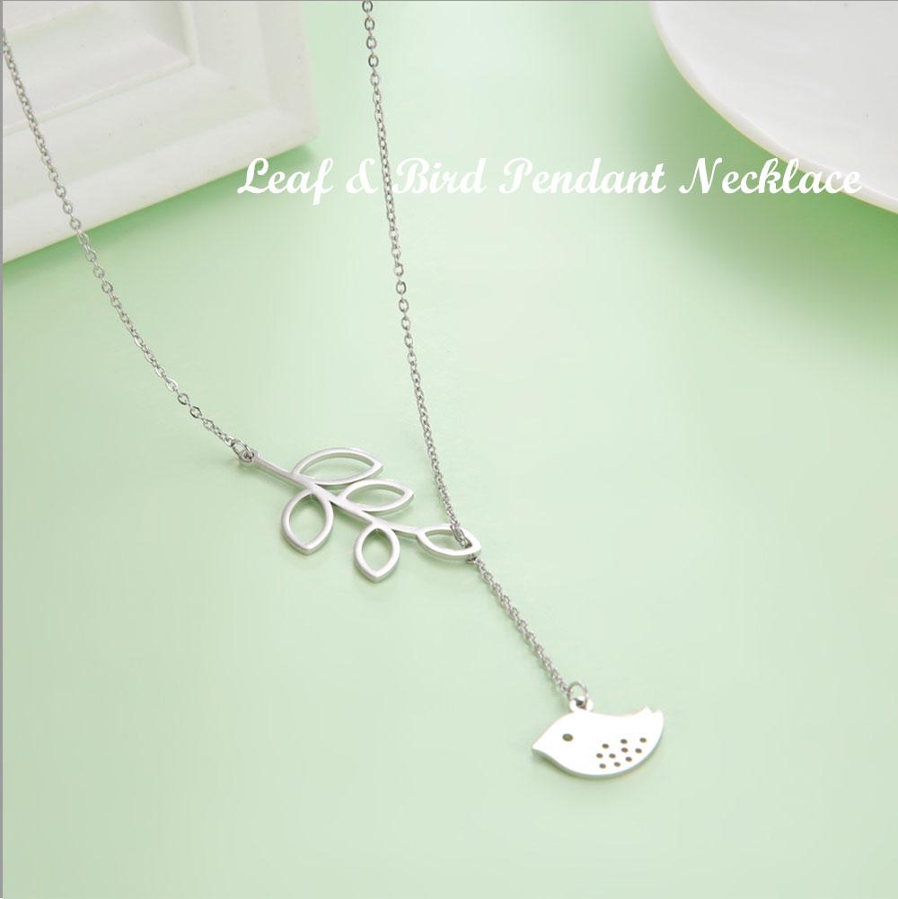 Cazador Lovely Bird Pendant Necklace for Women Animal Leaves Necklaces Stainless Steel Jewelry Birthday Gifts Wholesale 2026