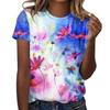 Casual Floral 3D Printed Short Sleeved Round Neck T-shirt